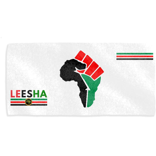 Personalised Towels | Africa RBG Black Power Fist