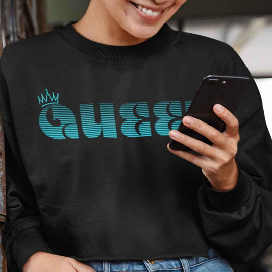 Queen Crown Cropped Sweatshirt