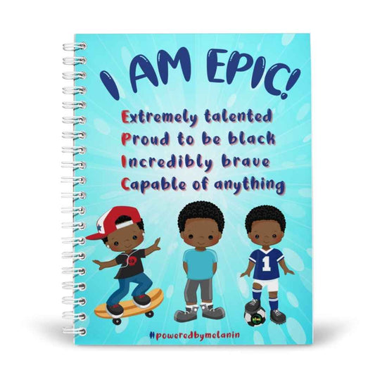 Personalised I am EPIC Black Boys Notebook