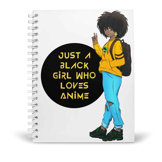 Personalised A5 Notebook | Black Girl Who Loves Anime