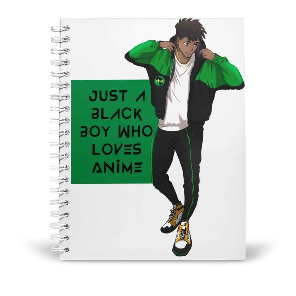 Personalised A5 Black Boy Who Loves Anime Notebook