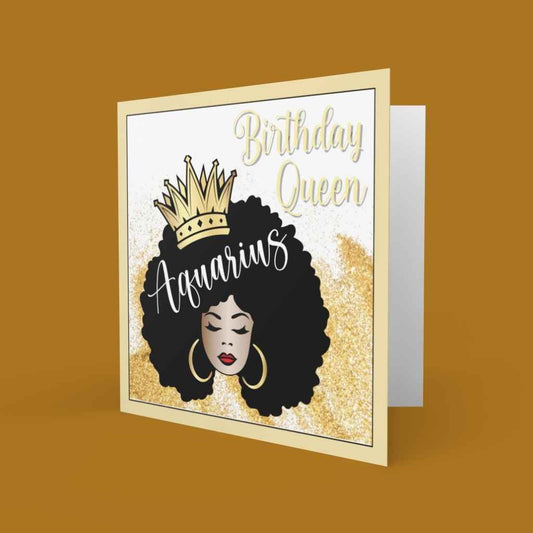Black Birthday Queen Zodiac Cards