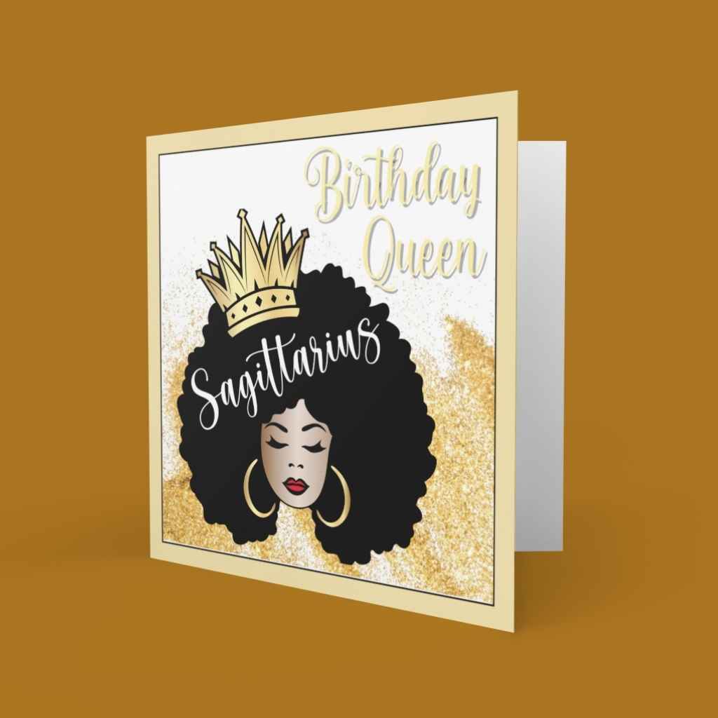 Black Birthday Queen Zodiac Cards