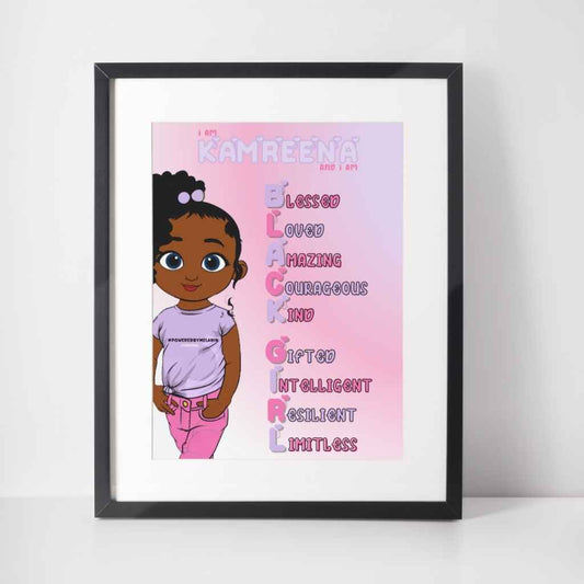 Personalised Positive Affirmations | I AM  Black Girl Print