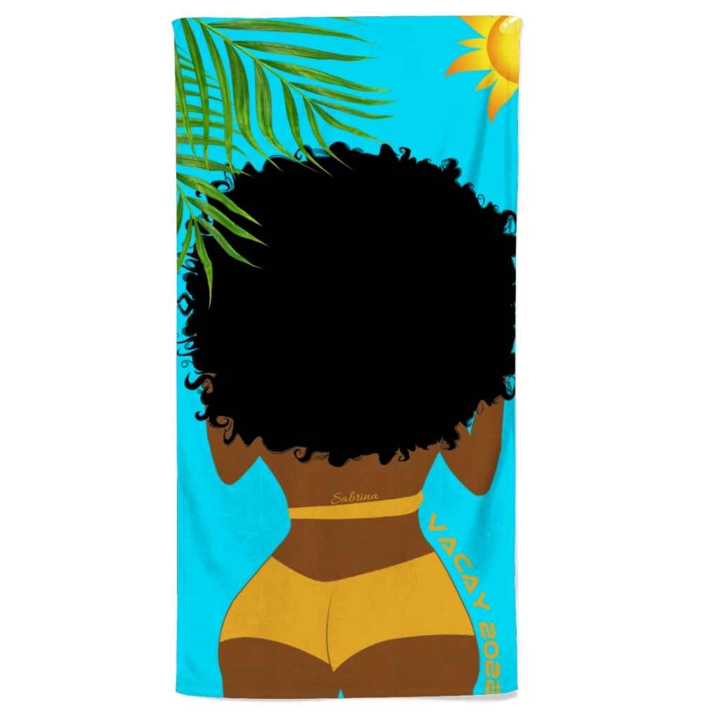Beach Bum! Black Girl Towel