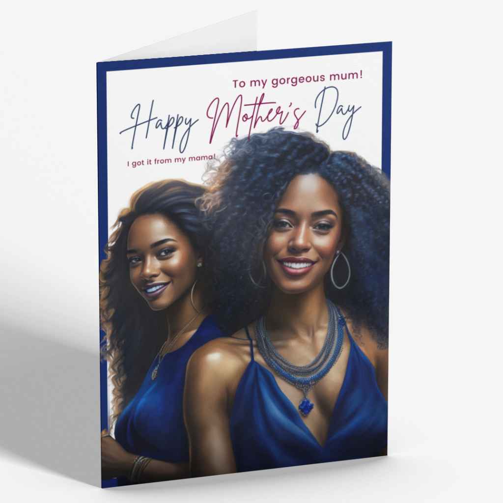Black Mum & Adult Daughter Mother's Day Card