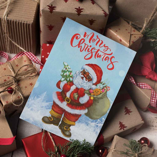 Christmas Card | Black Santa | Merry Christmas