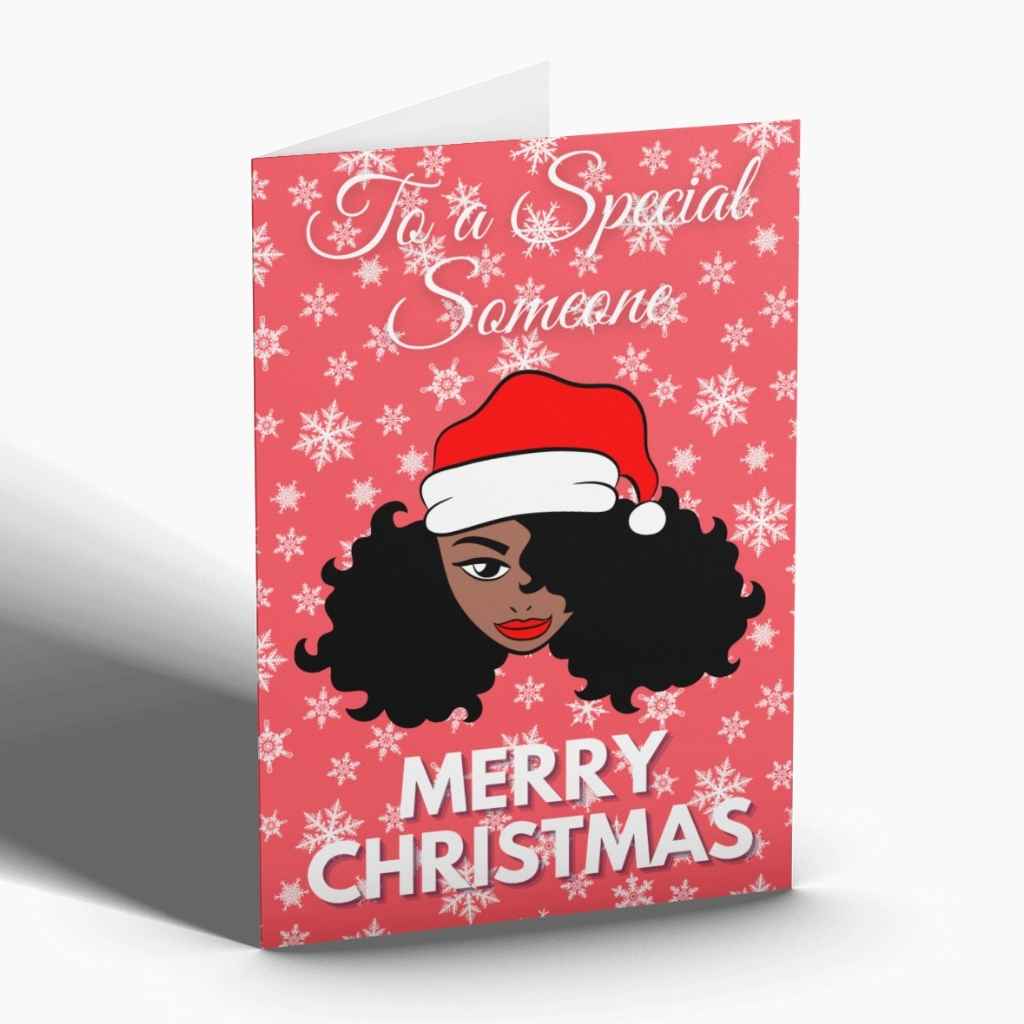 Christmas Card | To Someone Special | Girl in Santa Hat