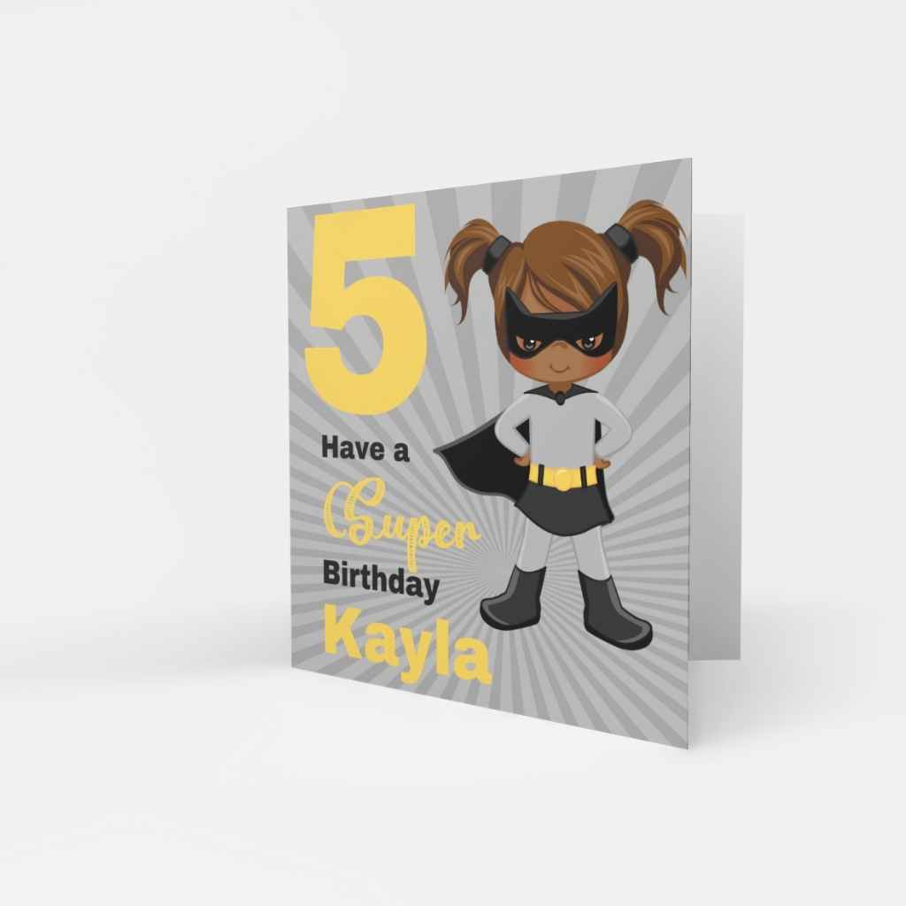 Personalised Birthday Cards | Grey Superhero/ine