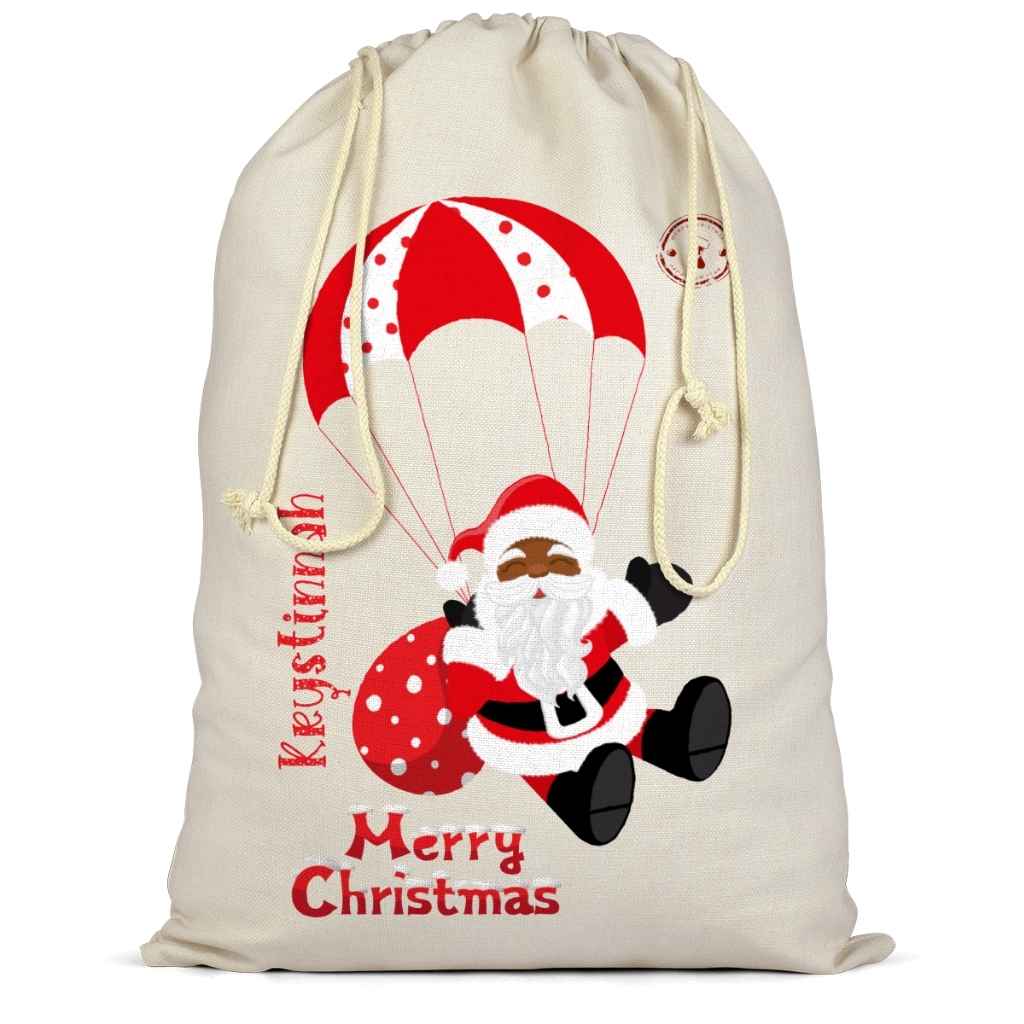 Personalised Santa Sack | Black Santa Parachute