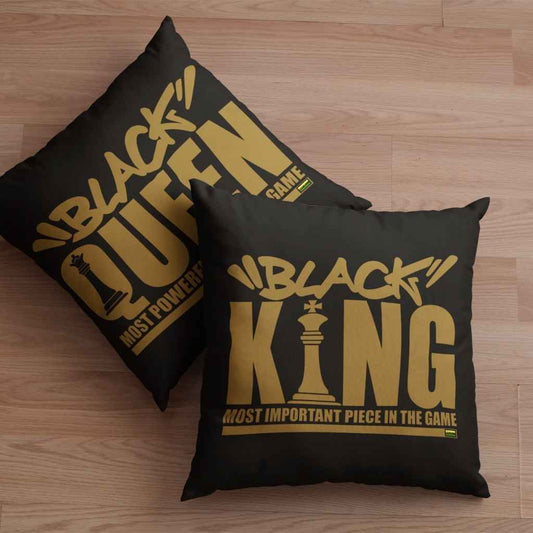 Personalised Black King Powerful Chess Cushion