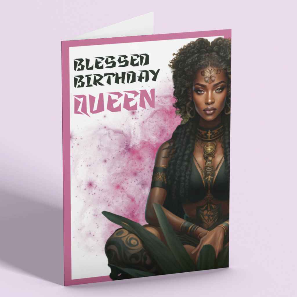 Black Woman Birthday Card | Birthday Blessings Queen