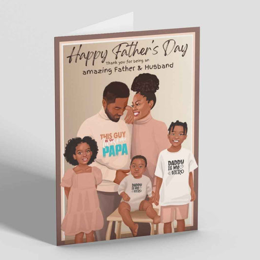 Personalised Father's Day Cards | Black Family Amazing Dad