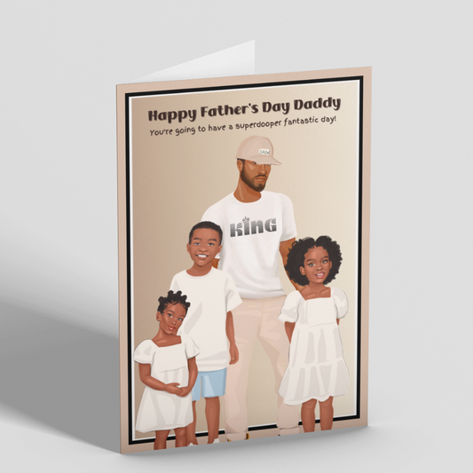 Personalised Father's Day Cards | Black Dad & Kids