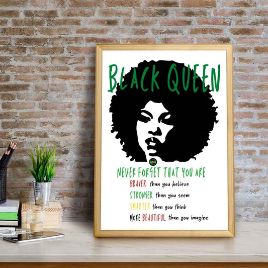 Portrait Lustre Art Print | Never Forget | Black Queen / King