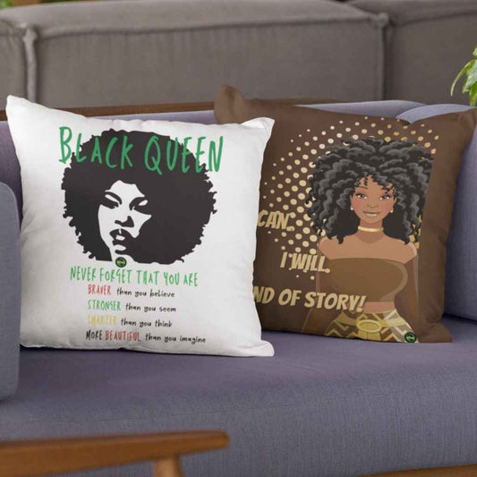 Motivational Cushion | Double Sided | Black Queen