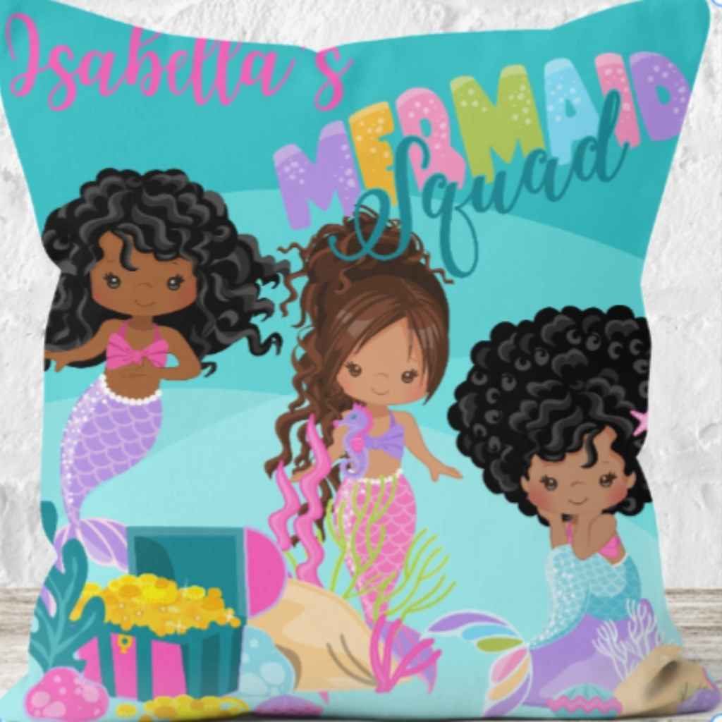 Personalised Cushions | BLM Kids | Mermaid Squad