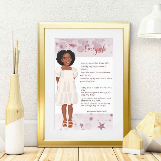 Personalised Positive Affirmations | Black Girl Print