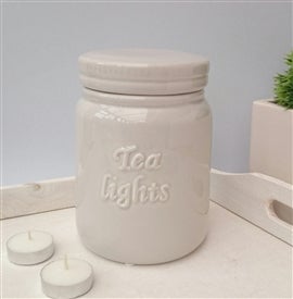 Tealight Ceramic Storage Jar | Pink, Silver, Grey or White