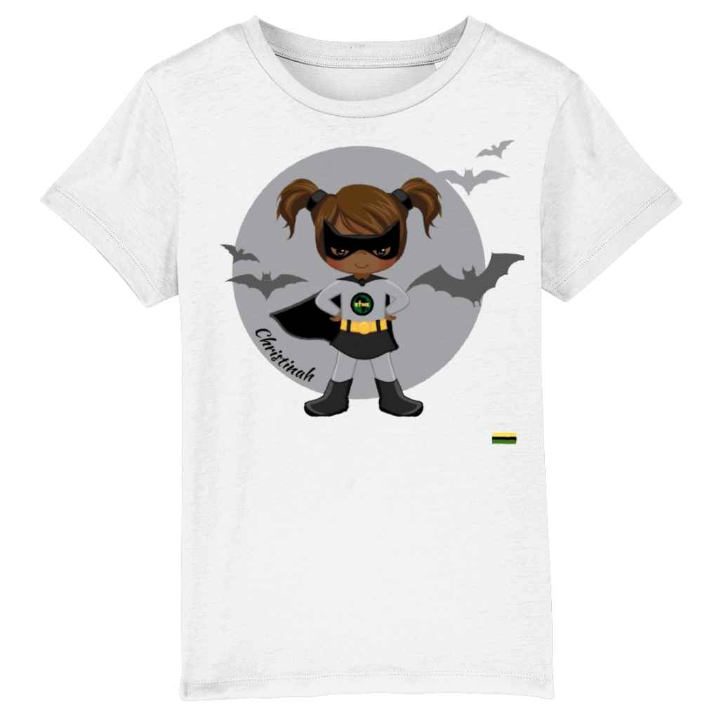 Black Superheroes | Grey SuperHeroine Bats | Organic Cotton T Shirt