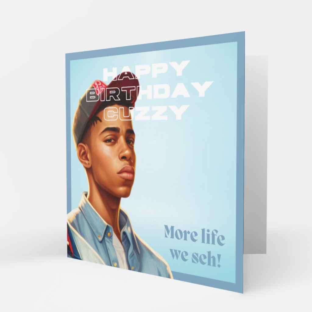 Happy Birthday Card Young Black Male Relative