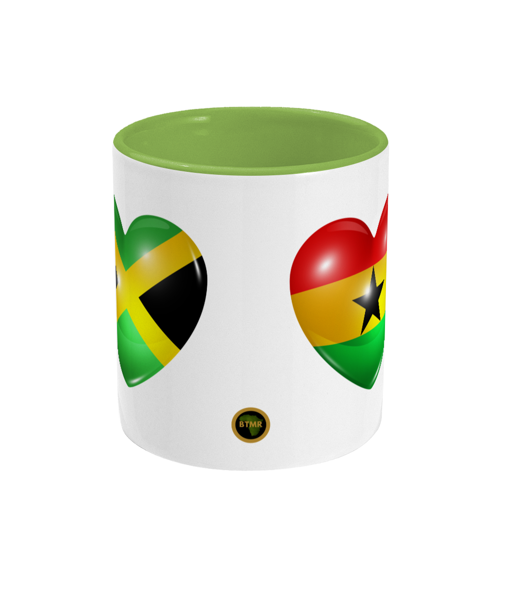 Jamaica Ghana Heart Mug