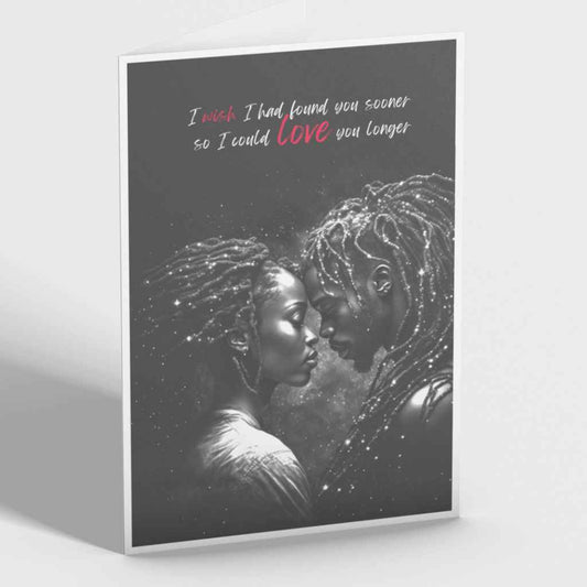Black Couple Love you longer Any Occasion / Valentine's card