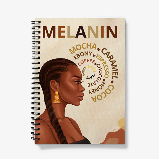 Melanin Every Shade Slays Black Woman Notebook