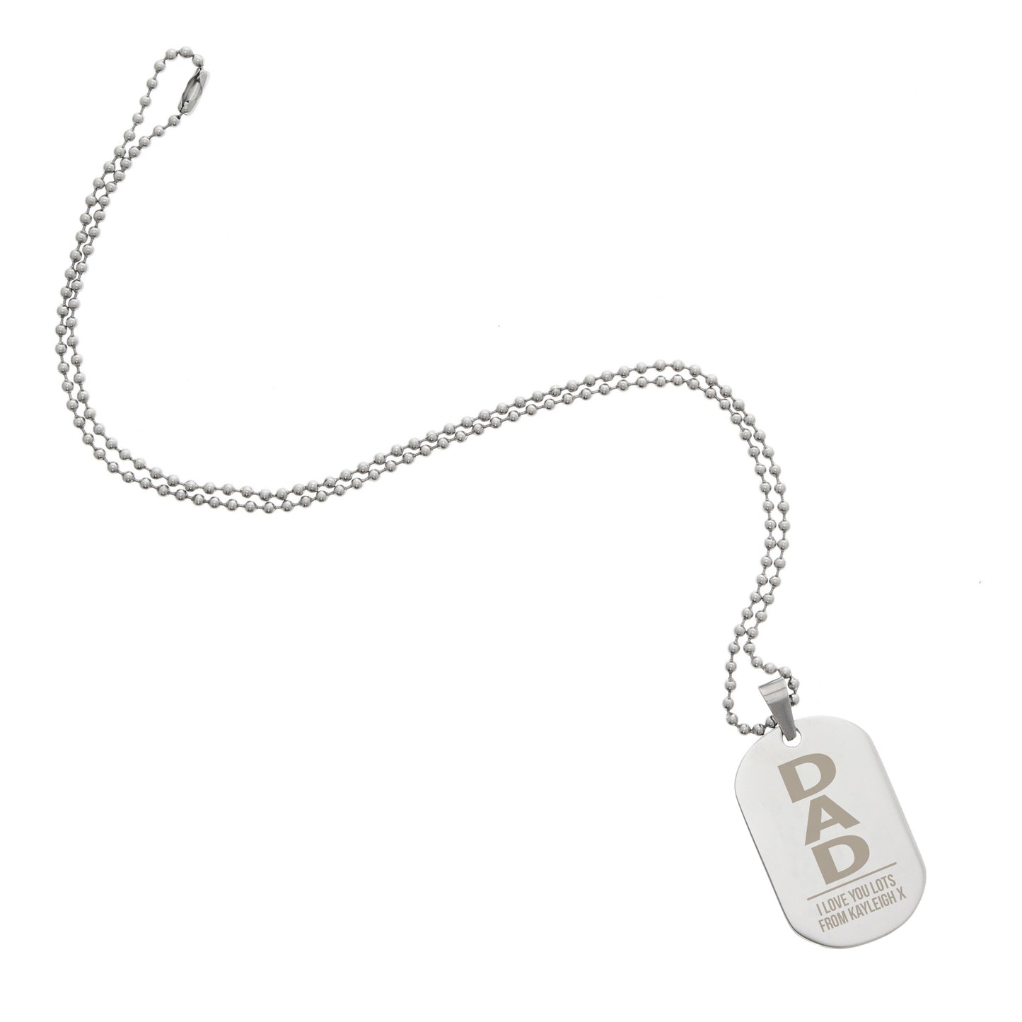 Personalised Dad Stainless Steel Dog Tag Necklace