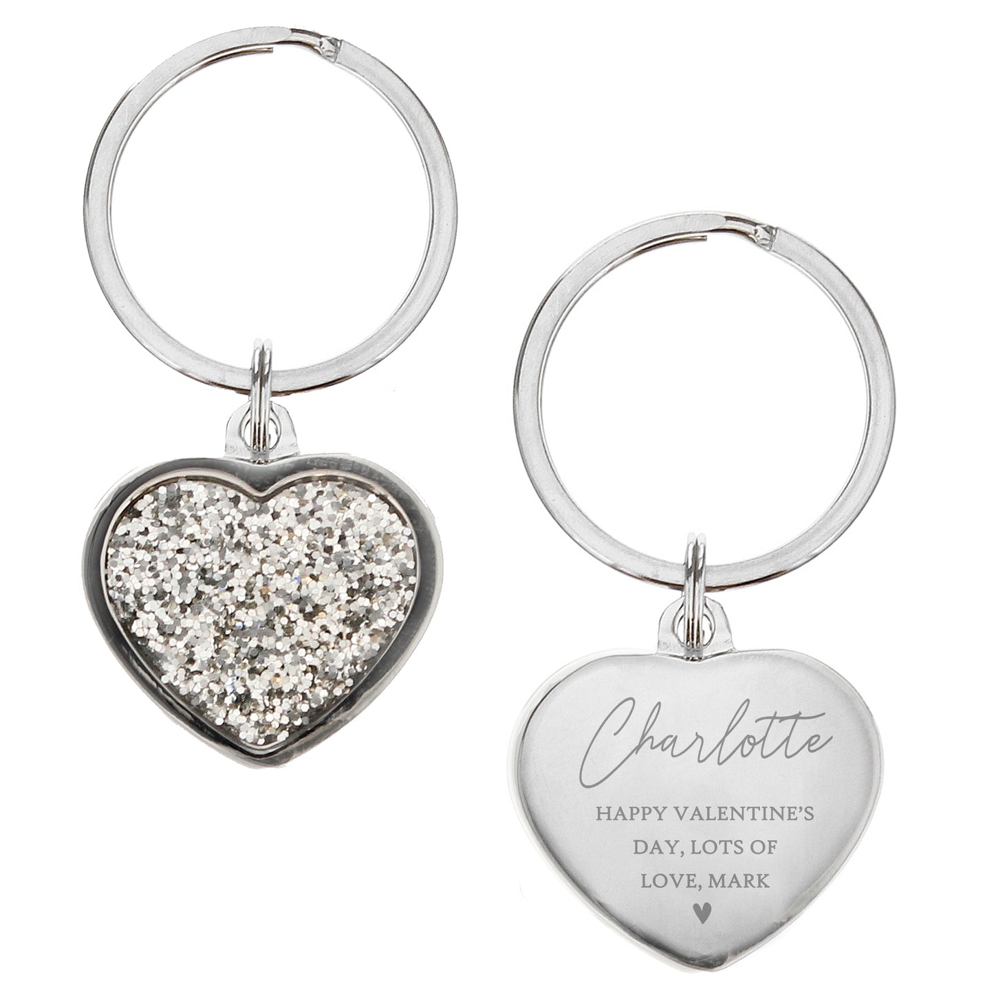 Diamante Heart Keyring | Personalised | Valentines Gifts