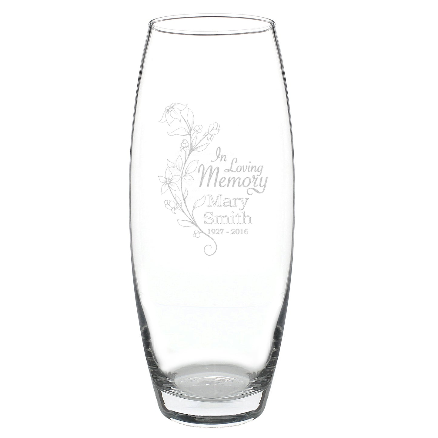 Personalised In Loving Memory Glass Vase