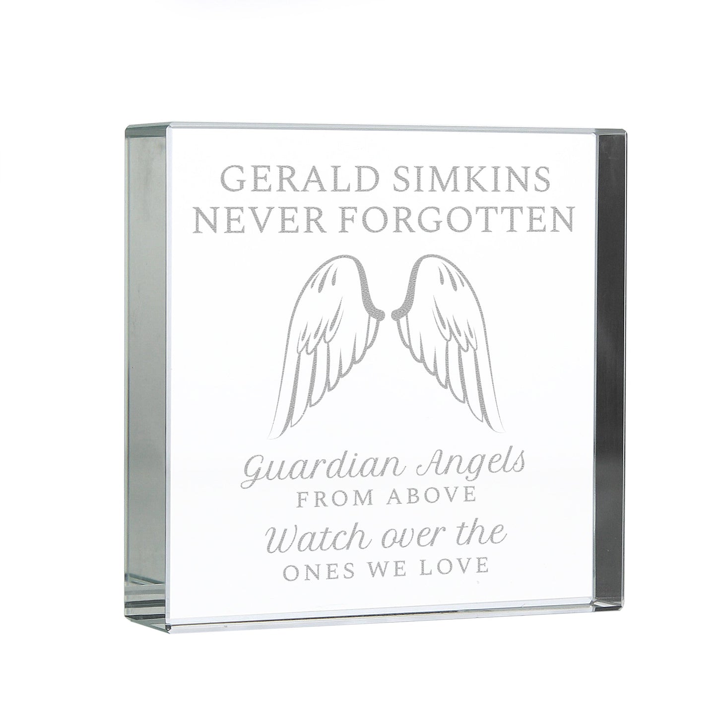 Personalised Guardian Angel Wings Large Crystal Token