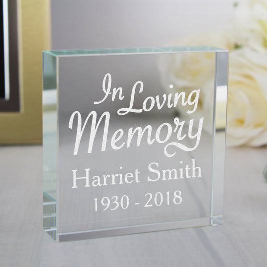 Personalised "In Loving Memory" Large Crystal Token