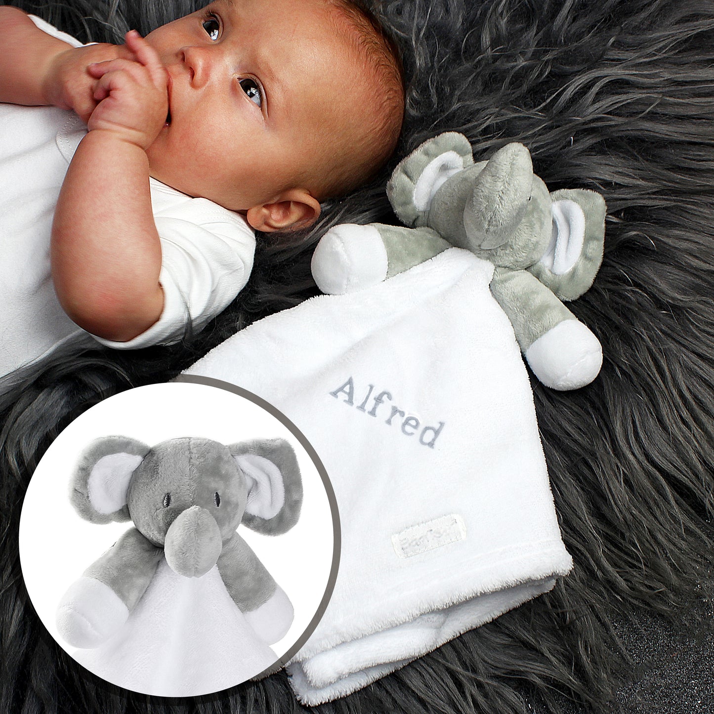 Personalised Elephant Plush Comforter | Babies
