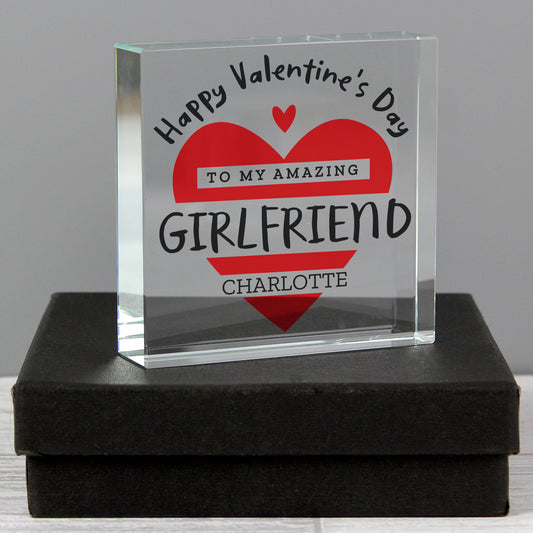Personalised Crystal Paperweight | Valentine's Gifts
