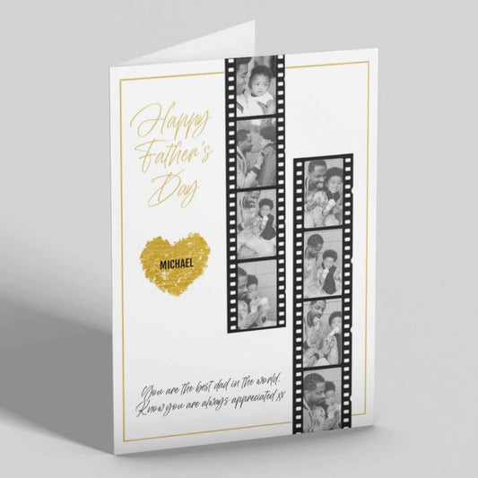 Personalised 8 Photo Upload Father's Day Card | Film Strip