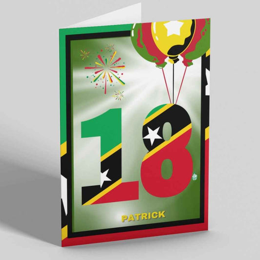 Personalised Milestone Age Country Flag Birthday Card | St Kitts & Nevis