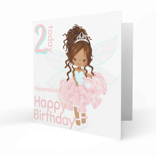 Personalised Age Birthday Cards | Black Fairy Princess