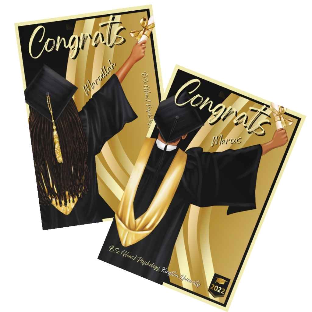 Personalised Graduation Card | Black Girl or Boy | Congrats