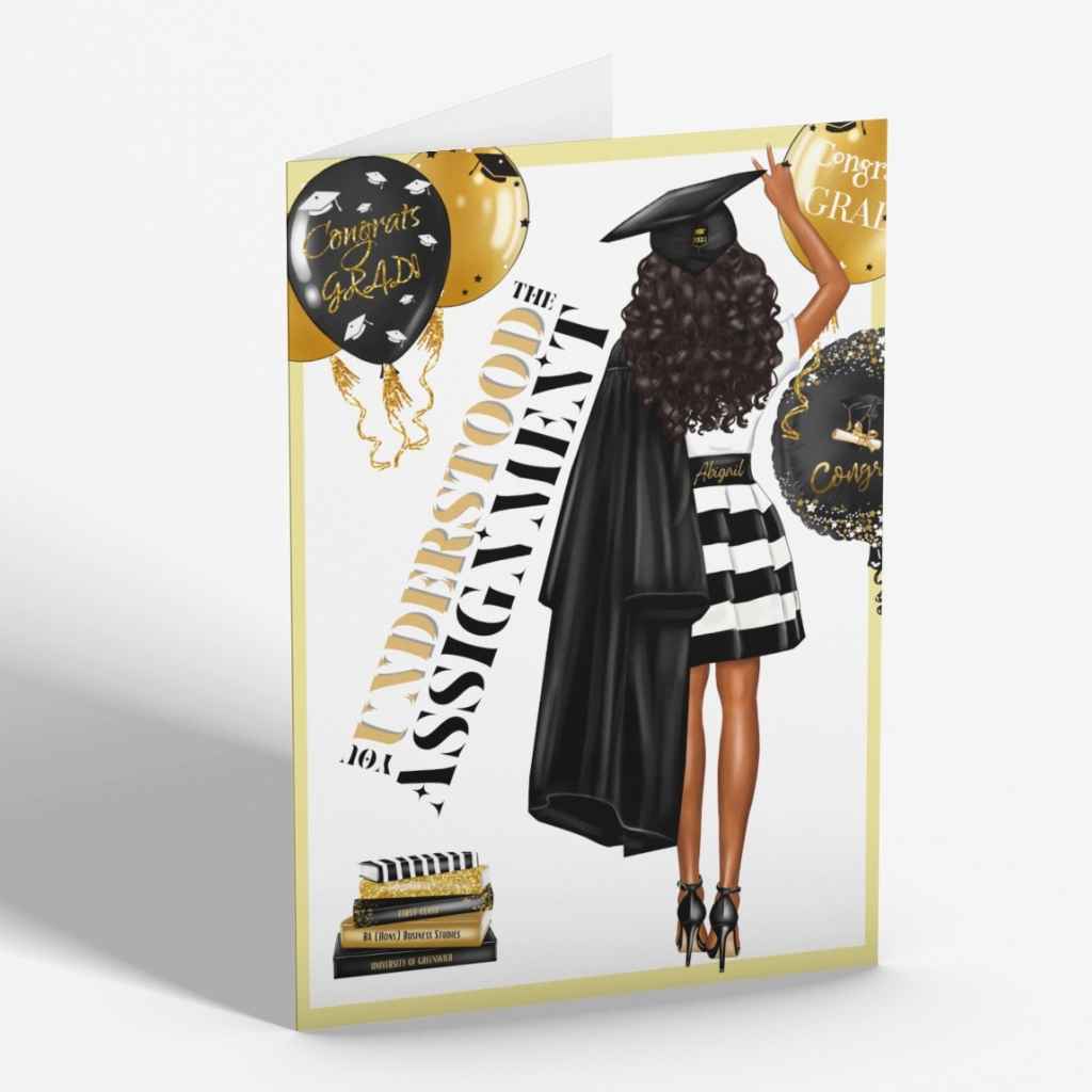 Personalised Black Girl Graduation Card | You Understood The Assignment!