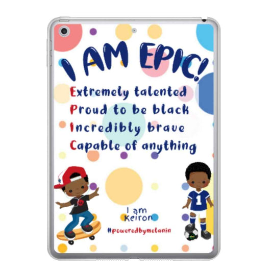 Personalised Kid's Afrocentric iPad Case | Black Boy I AM EPIC