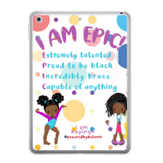 Personalised Kid's Afrocentric iPad Case | Black Girl I AM EPIC