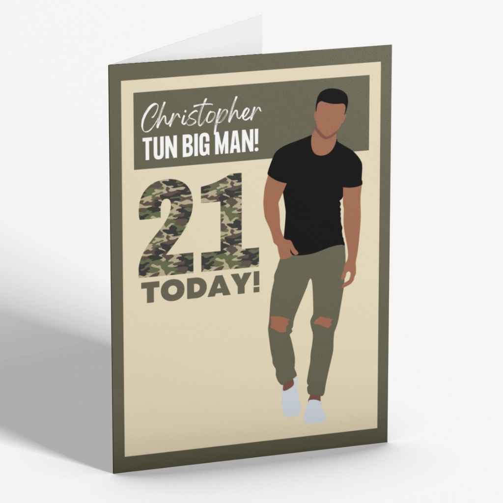 Personalised Black Man Milestone Birthday Card Afrocentric - Tun Big Man