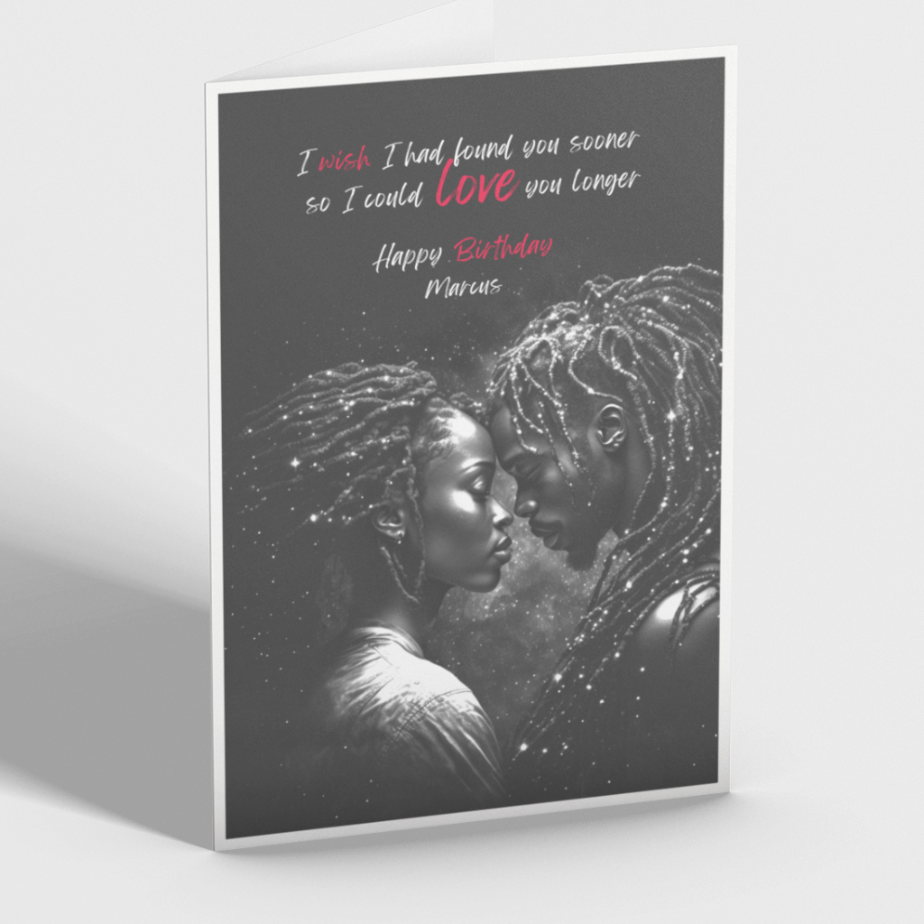Black Couple Love you longer Any Occasion / Valentine's card