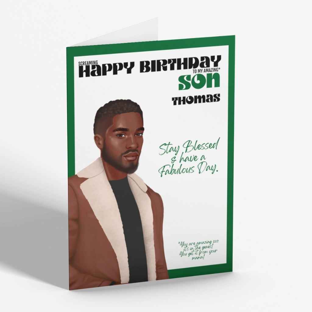 Personalised Birthday Card Black Man | Son, Brother, Nephew, Grandson