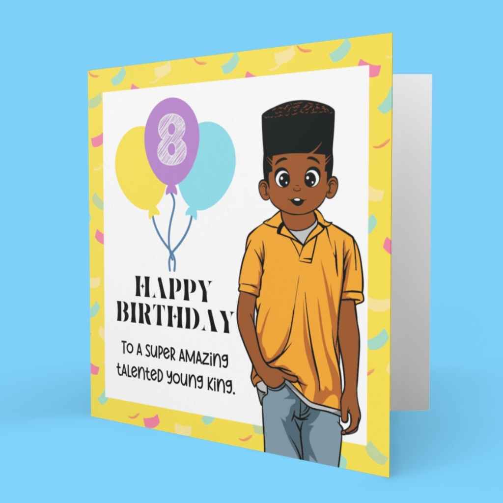 Black Boy Age Happy Birthday card