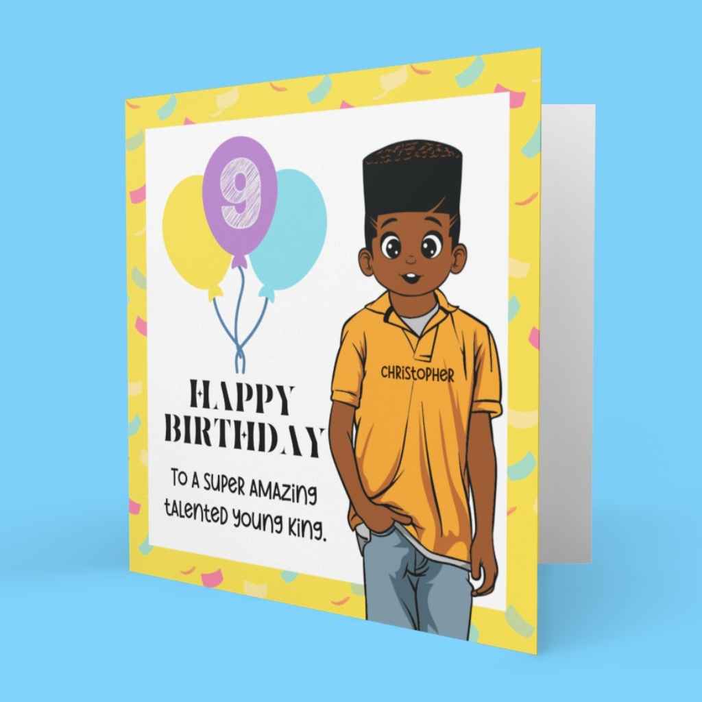 Black Boy Age Happy Birthday card