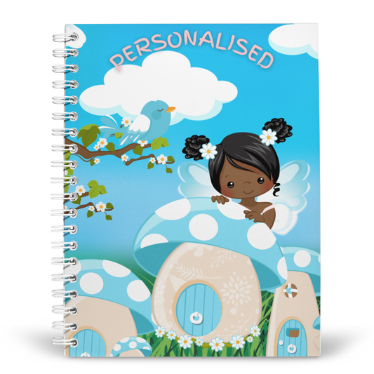 Personalised Black Fairy Toadstool Kids  Notebook