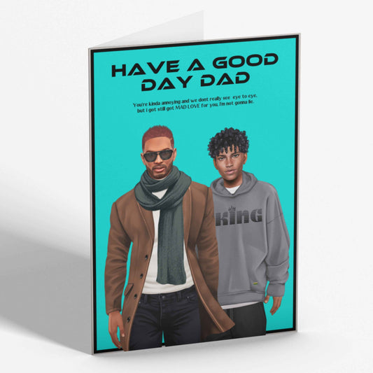 Personalised Father's Day Cards | Black Dad & Teen Son | Mad Love