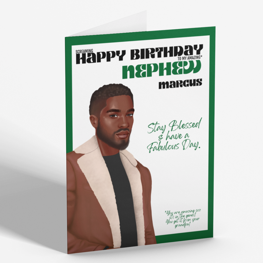Personalised Birthday Card Black Man | Son, Brother, Nephew, Grandson
